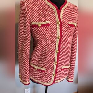 Castleberry Red and Cream Women's Jacket